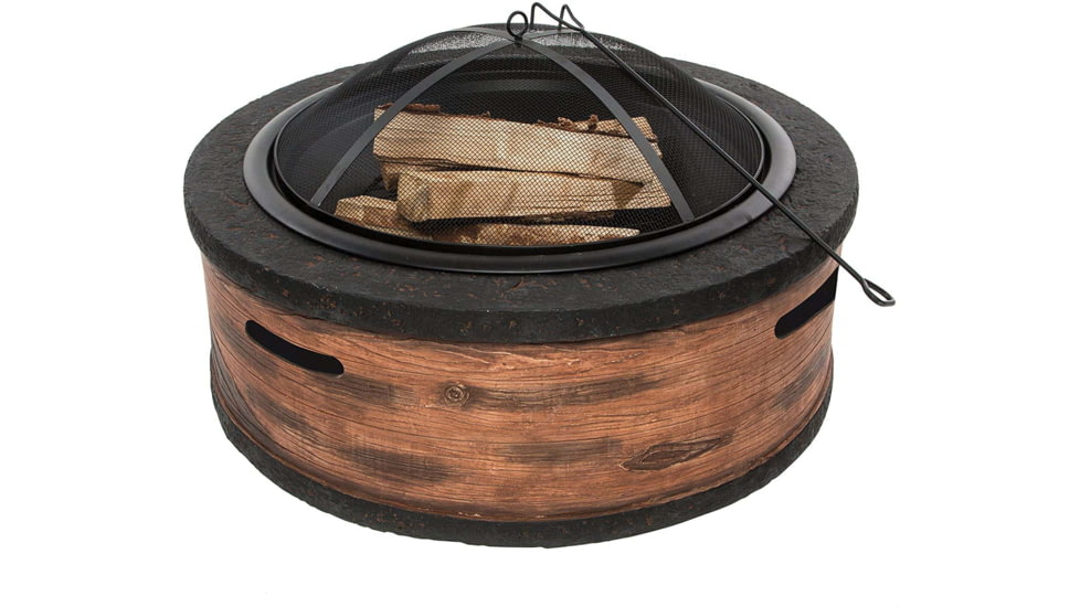 Sun Joe Fire Joe Fire Pit, 28in, Rustic Wood, SJFP28-STN-RW