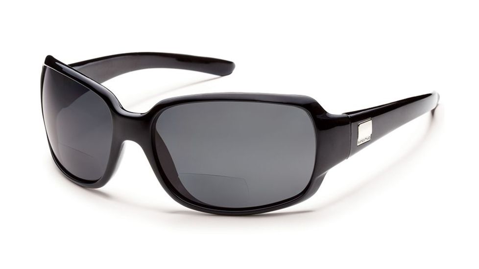 Suncloud Cookie Sunglasses Black Frame Gray Polarized Reader +1.50 Lens S-COPPGYBK150