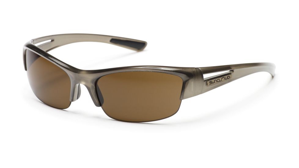 Suncloud Finish Line Sunglasses with Nickel Frames, Brown Lenses