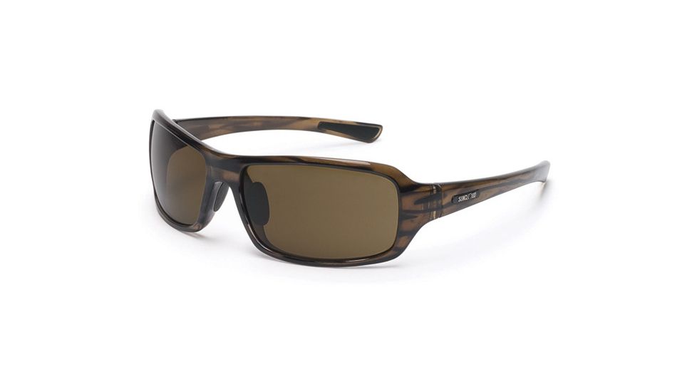Suncloud Habit Sun Glasses, Brown Stripe Frame, Brown Polarized Polycarbonate Lens S-HBPPBRBR