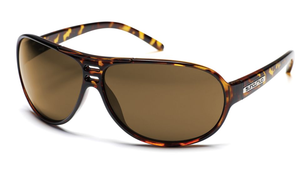 Suncloud Joyride Sunglasses with Tortoise Frames, Brown Lenses