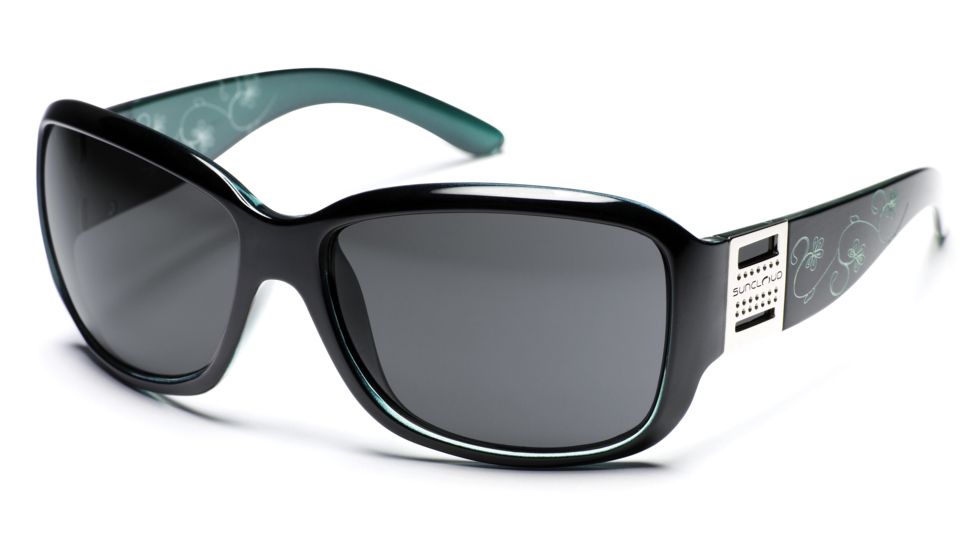 Suncloud Runway Sunglasses, Black Teal Laser Frame, Gray Polarized Polycarbonate Lens S-RWPPGYBT
