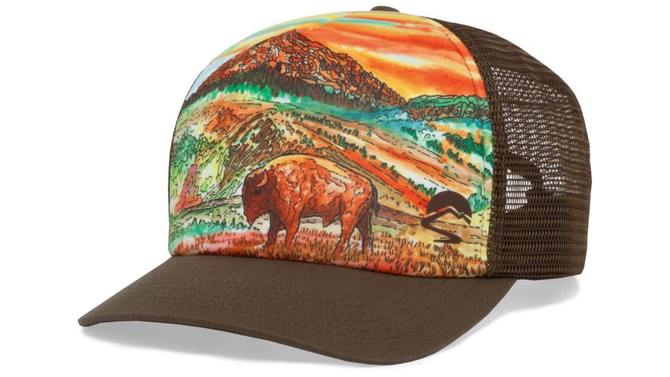 Sunday Afternoons Artist Series Trucker Cap, Bison Sunset, One Size, S3A04641B30207