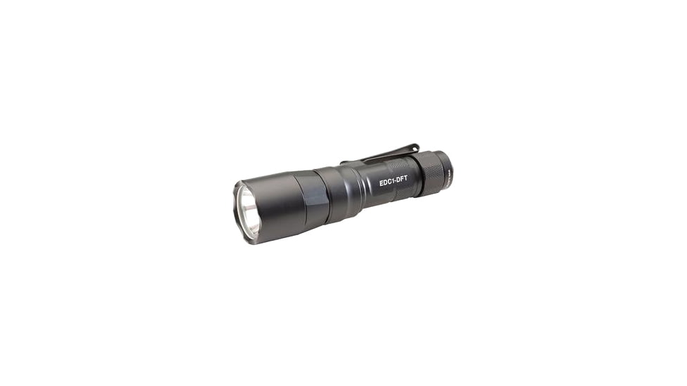 SureFire TURBO Series 18350/123 Everyday Carry Flashlight Dual-Output High-Candela LED Flashlight, Hard Anodized, Black, EDC1-DFT-BK