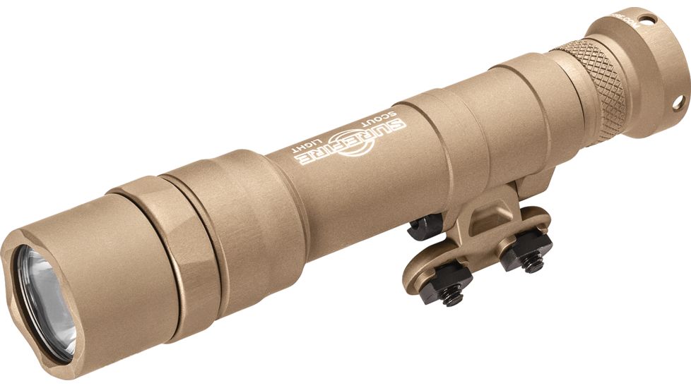 SureFire M640DF Scout Light Pro Dual Fuel LED Weapon Light, 18650 Rechargeable Lithium CR123A, White, 1200-1500 Lumens, Tan, M640DF-TN-PRO