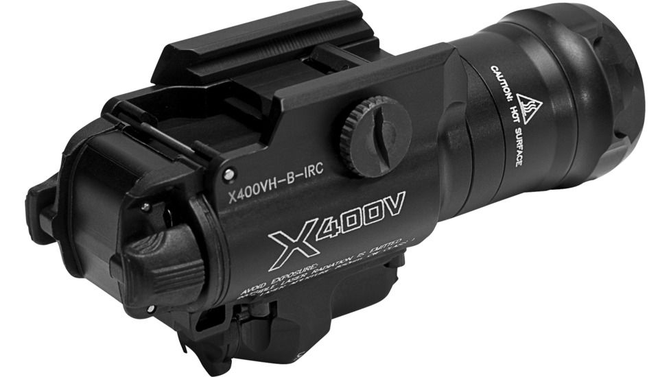 SureFire MasterFire X400 Weapon Light, 123A, White/Infrared, 350 Lumens, Black, X400VH-B-IRC