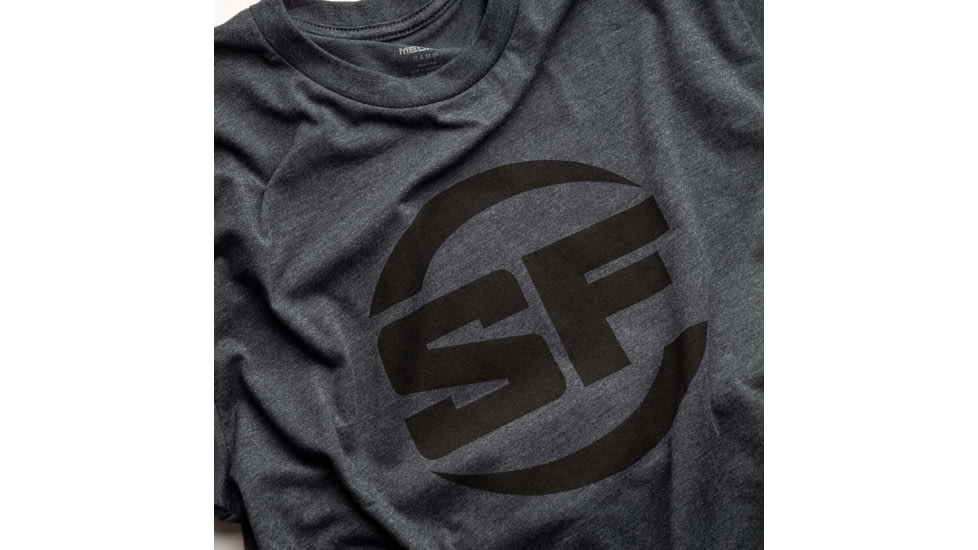 SureFire SF Button Logo T-Shirt - Mens, 60% Cotton/40% Polyester, Gray, Large, SST-SFB-DG-L