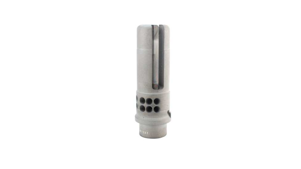 SureFire WARCOMP Flash Hider w/Suppressor Adapter, Ported 3-Prong, HK G36, 5.56, M15x1, Black, WARCOMP-556-M15X1