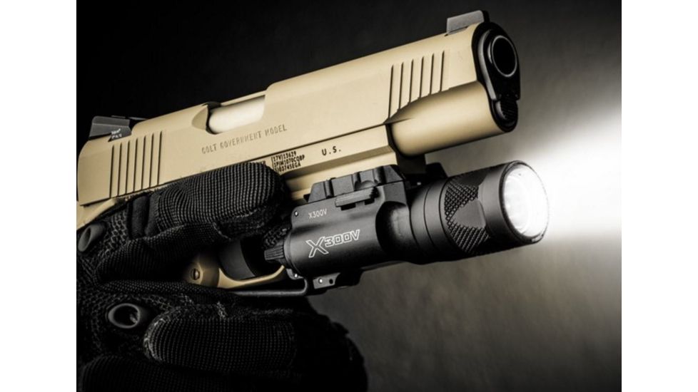 SureFire X300V LED Weapon Light, No Accessories, CR123A, 350 Lumens, Black, X300V-B