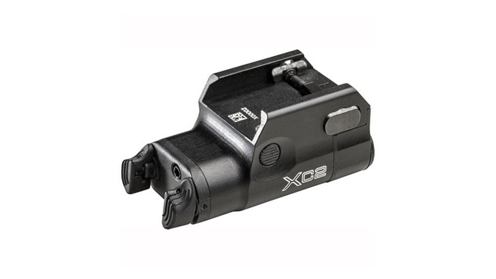 SureFire XC2-A Light&amp;Laser Compact Pistol Light With Laser, 5Mw, 635 Nm, Red 1.5V, Wedge Lock Universal/Picatinny Rail Mount, 300 Lumens, One Aaa Battery, Type Iii Anodized Aluminum, Black, XC2-A