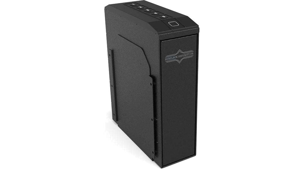 Surelock Security QuickTouch Handgun Slide Vault Digital Gun Safe w/ Bioscanner, Quiet Access, 5-digit code, Heavy Duty Steel, Black, 3418976