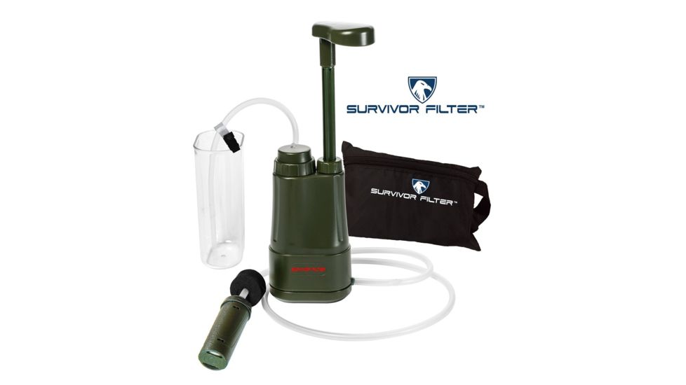 Survivor Filter PRO Personal Water Filter, Green, 6.5 x 1.97 x 3.15 in, L610