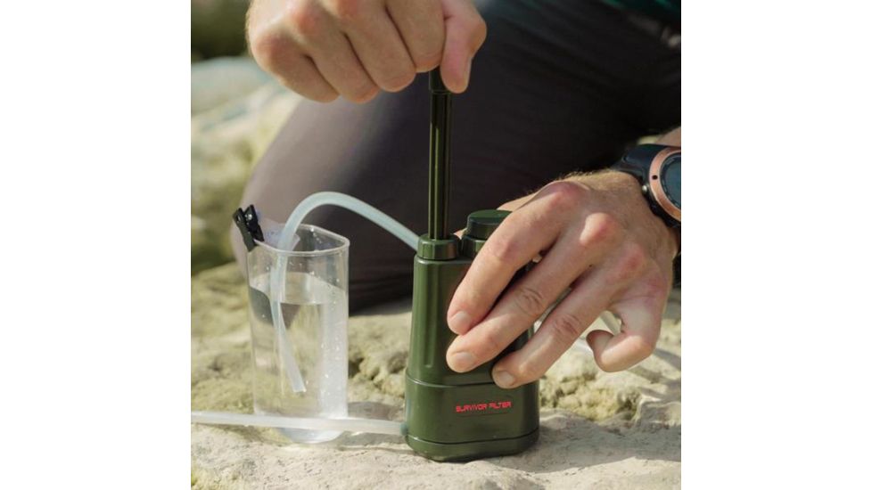Survivor Filter PRO Personal Water Filter, Green, 6.5 x 1.97 x 3.15 in, L610