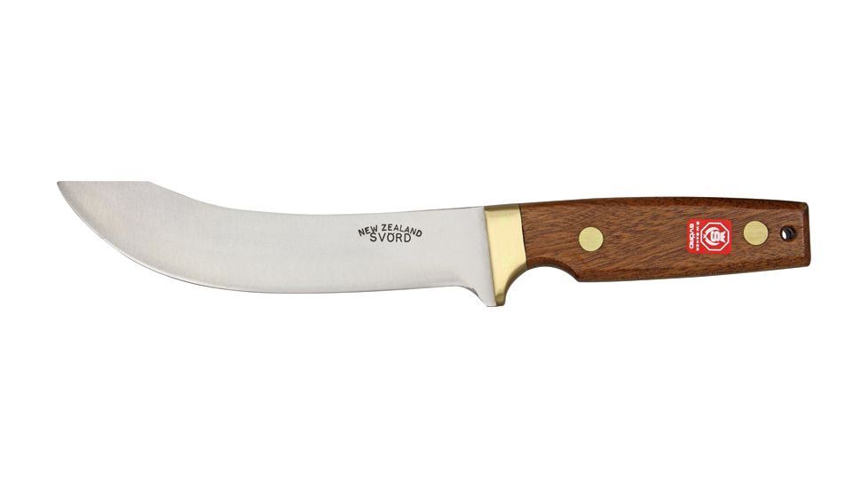 Svord Deluxe Curved Skinner Fixed Knife, 10 3/4in, Varnished sapele mahogany handle SV655B