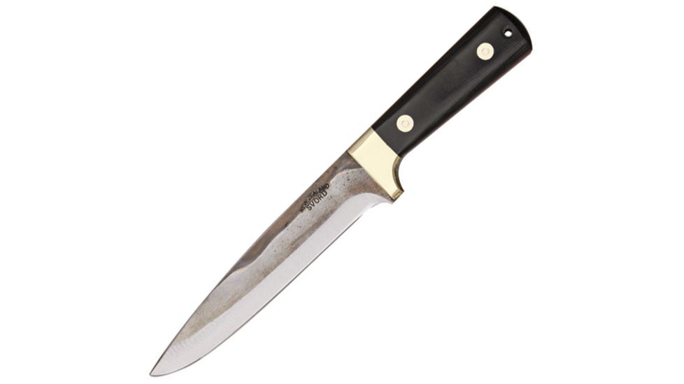 Svord MCR Fixed Blade Knife, 7in, Drop Point, Black, Linen Micarta Handle SVPSBMCR