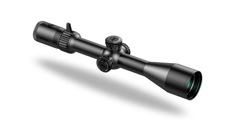 Swampfox Patriot Rifle Scope, 6-24x50mm, 30mm Tube, First Focal Plane, Sharpshooter Grid MIL Reticle, Black, 6-24X50 L