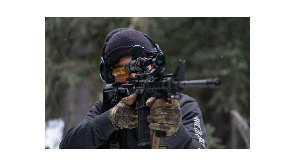 Swampfox Tomahawk LVPO Rifle Scope, 1-4x24mm, 30mm Tube, Second Focal Plane, Illuminated Guerrilla Cross MOA Reticle, Black, ATK14241-M