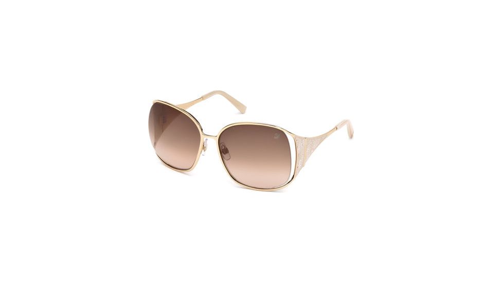 Swarovski SK0016 Sunglasses - Shiny Rose Gold Frame Color, Gradient Brown Lens Color