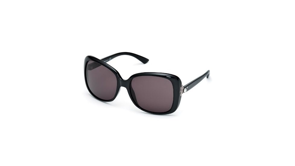Swarovski SK0027 Sunglasses - Shiny Black Frame Color, Gradient Smoke Lens Color