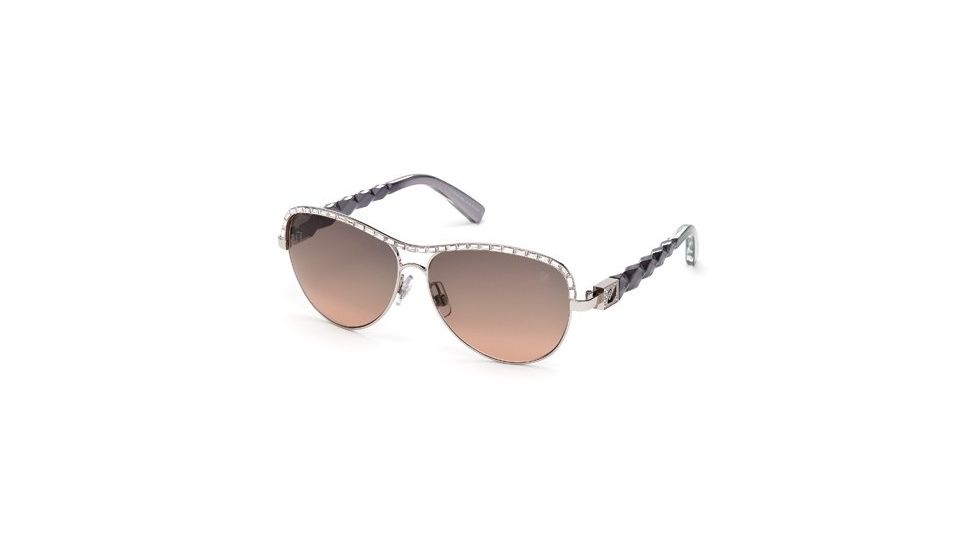 Swarovski SK0037 Sunglasses - Shiny Palladium Frame Color