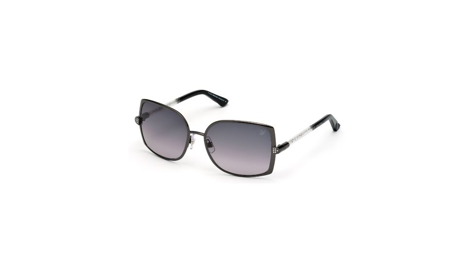 Swarovski SK0043 Sunglasses - Shiny Gun Metal Frame Color, Gradient Smoke Lens Color