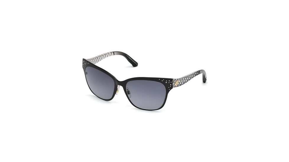 Swarovski SK0069 Sunglasses - Shiny Black Frame Color, Gradient Smoke Lens Color