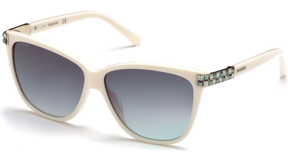 Swarovski SK0137 Sunglasses - Shiny Beige Frame Color, Gradient Smoke Lens Color