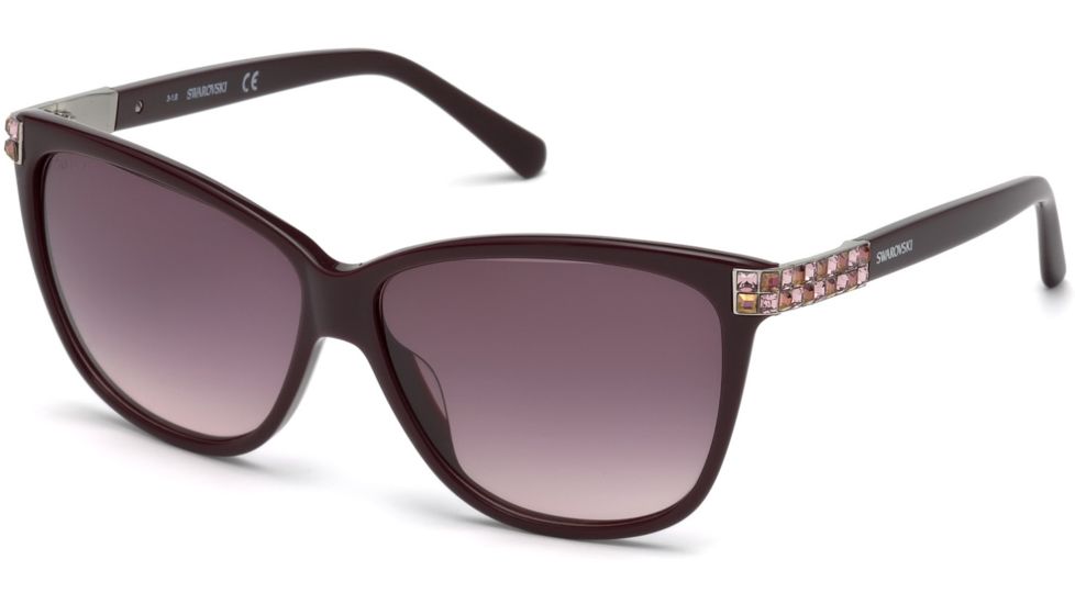 Swarovski SK0137 Sunglasses - Shiny Violet Frame Color, Gradient Or Mirror Violet Lens Color