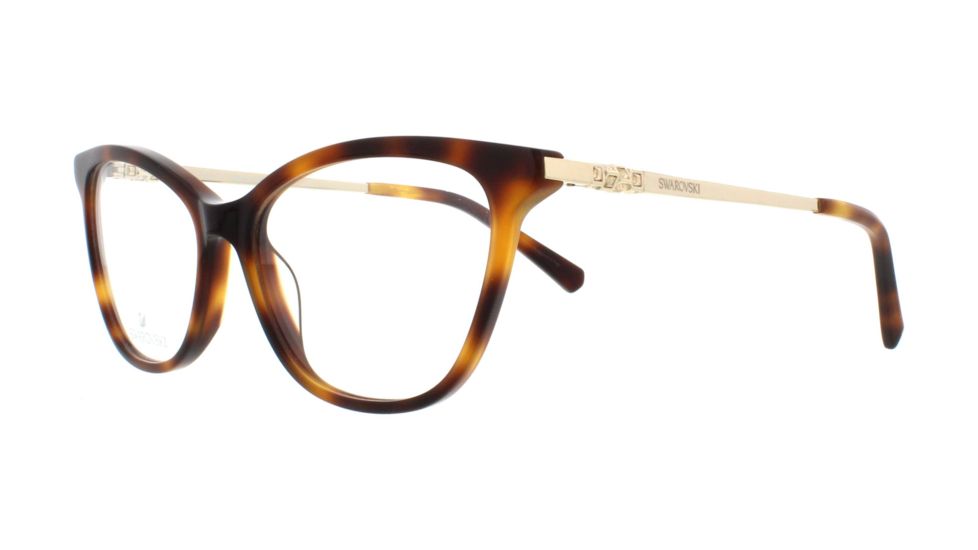Swarovski SK5249-H Progressive Prescription Eyeglasses - Dark Havana Frame, Dark Havana Lenses, 53 mm Lens Diameter SK5249-H53052