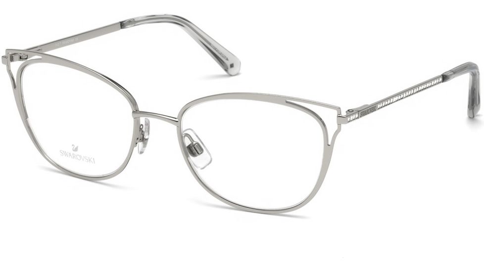 Swarovski SK5260 Eyeglass Frames - Shiny Palladium Frame Color, Shiny Palladium Lens Color