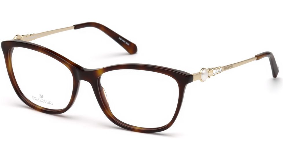 Swarovski SK5276 Eyeglass Frames - Dark Havana Frame Color