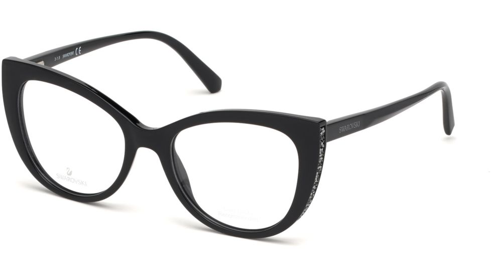 Swarovski SK5291 Eyeglass Frames - Shiny Black Frame Color