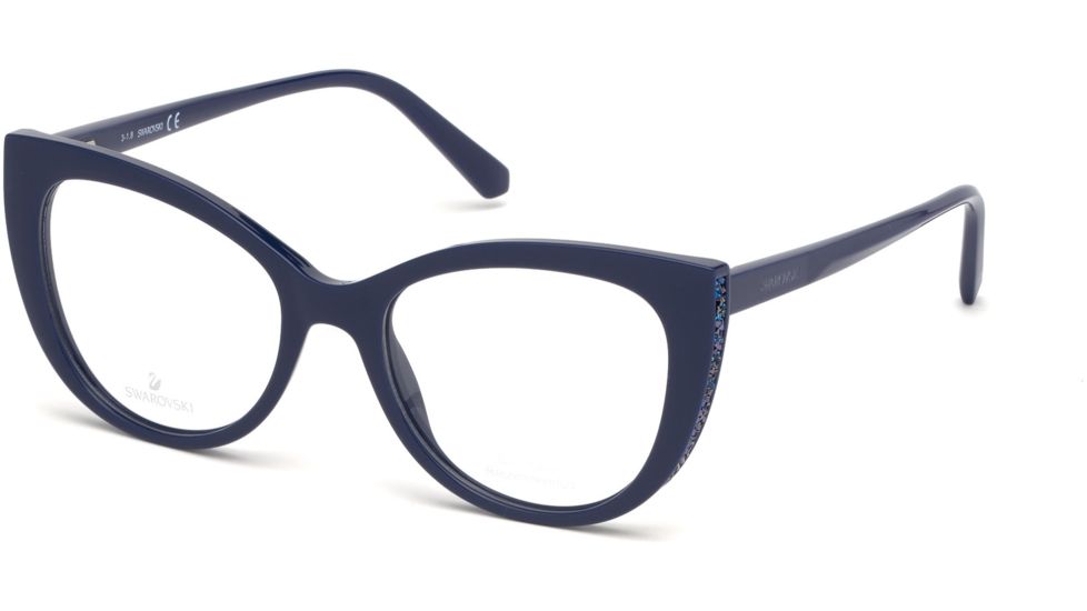 Swarovski SK5291 Eyeglass Frames - Shiny Blue Frame Color