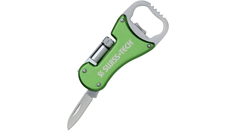 SwissTech Bottle Opener Multi-Tool, Green/Stainless Steel MFTCSGR-OP-NA