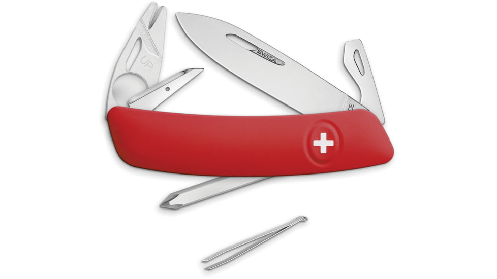 Swiza TT04 Tick Tool Red Folding Knife, 3.75 closed, Red synthetic handle, KNI.0080.1000