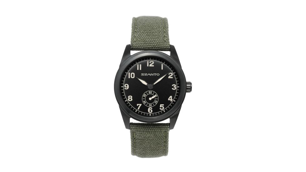 Szanto 1000 Series Watch,Black Dial,Army Green Strap,40mm Dia. SZ 1002