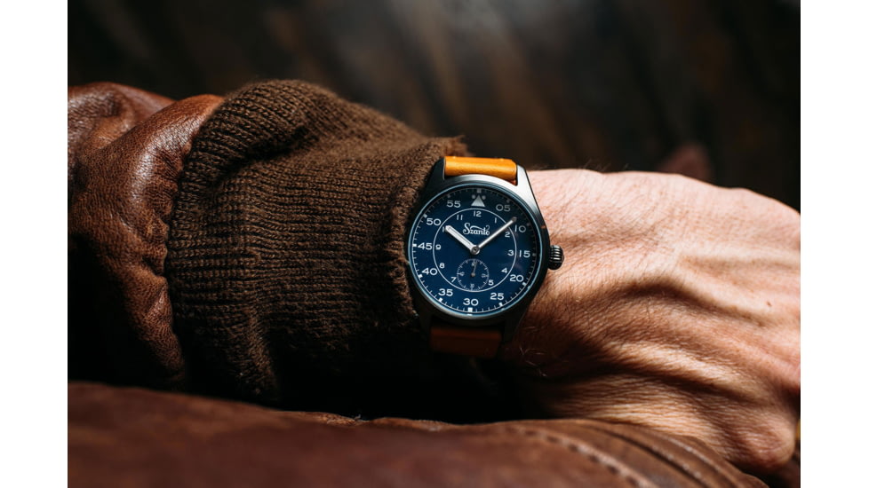 Szanto Heritage Aviator Watches, Blue Dial, Tan Strap, Gun Gray, One Size, SZ 2756