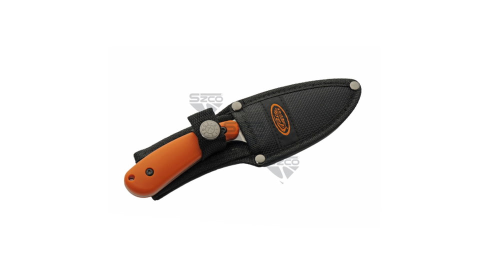 SZCO Orange Trailing Point Skinner Fixed Blade Knife 7 in, 1006911
