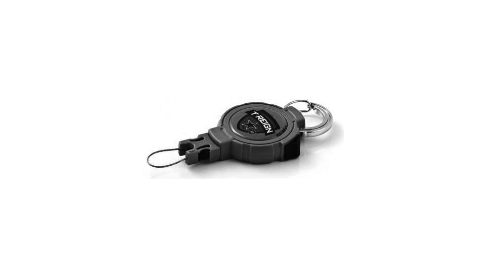 T-Reign Retractable Gear Tether Outdoor Series, Xtra Duty 14oz w/ 36in Kevlar Cord, Carabiner, Black, Large 0TRG-441