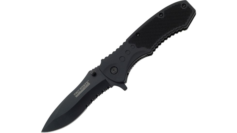 Tac Force 4.5in. Black Blade Folder Knives, PS Blade, Black Handle TF800BK