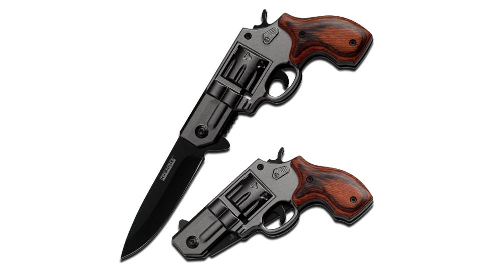 TAC Force 4.5in Revolver Handle Assist Knife, Grey TF 760GPW