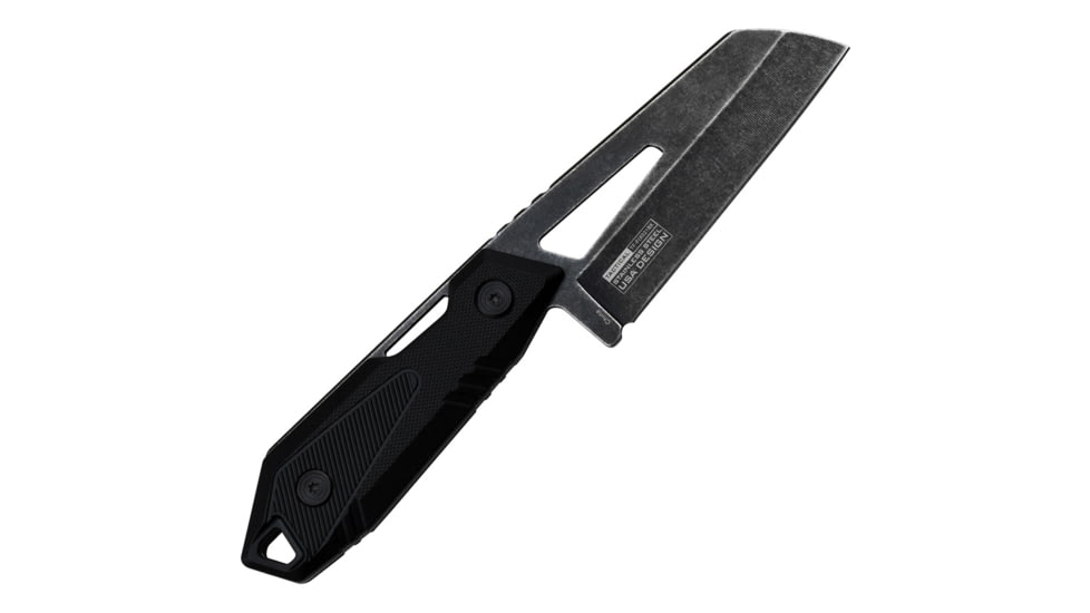 TAC Force Black 4in Fixed Blade Knife, 8.5in Overall, 4in Black Stonewash SS Wharncliffe Blade, Black Nylon Handle, Black Canvas Belt Sheath, TF-FIX021BK