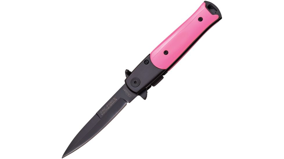 TAC Force Milano Linerlock A/O Folding Knife,3.125in,Black,Pink,Composition Handle TF438BPK