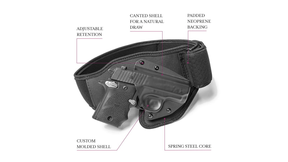 Tactica Belly Band Holster, Smith &amp; Wesson M&amp;P Shield .40 cal, Left Handed, XS, tt-BB-0405-LH-XS