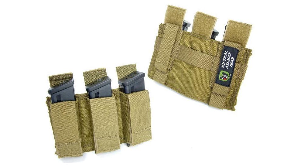 TAG MOLLE Enhanced Double Stacked 45 Pistol Mag (3) Pouch MPM453ECT