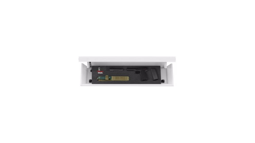 Tactical Walls 825 Pistol Length Shelf, White with Rope Trim, 825, 0825RFWTR