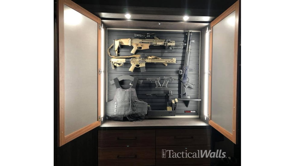 Tactical Walls ModWall Patriot Package 22x48 inch Panels, AR-15/Pistol Hangers, Helmet/Vest Hangers, Hide-A-Magnet, Black, MWPATRIOT