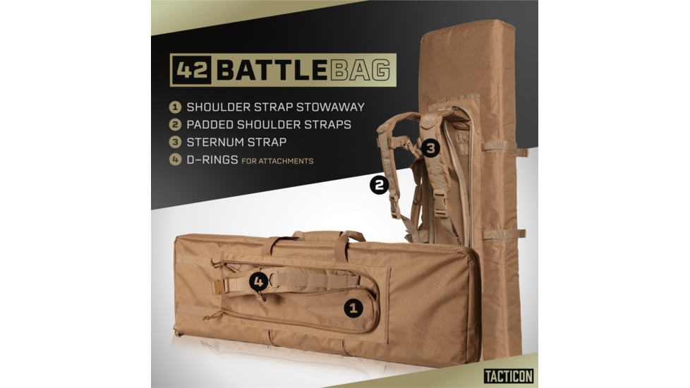 Tacticon Armament BattleBag Double Rifle Bag, 42 in, Tan, BB42TN