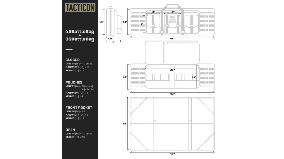 Tacticon Armament BattleBag Double Rifle Bag, 42 in, Tan, BB42TN
