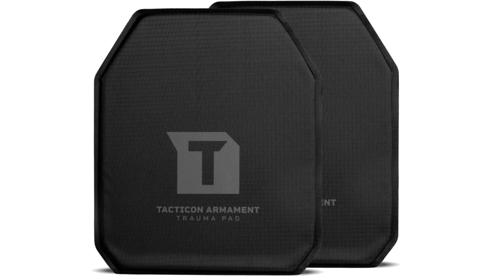 Tacticon Armament Body Armor Trauma Pads, 8x10 in, SAPI Cut, Black, TP-8x10-SAPI